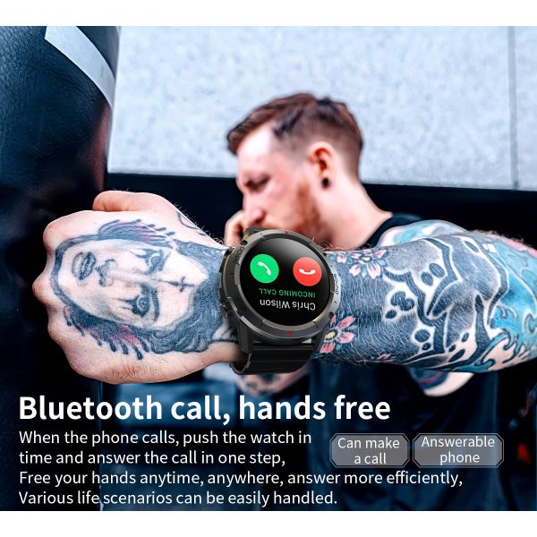 New NX9 Defense Sports Bluetooth Call Smart Watch 1.39 Round Screen Ultra Long Standby