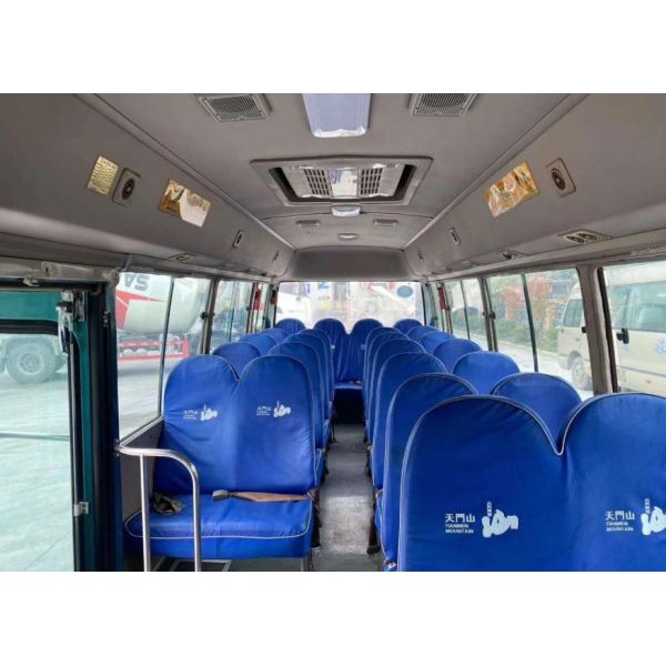 Golden Gragon Coaster 26 Seats Hino Engine Bus Green Color 100km/H