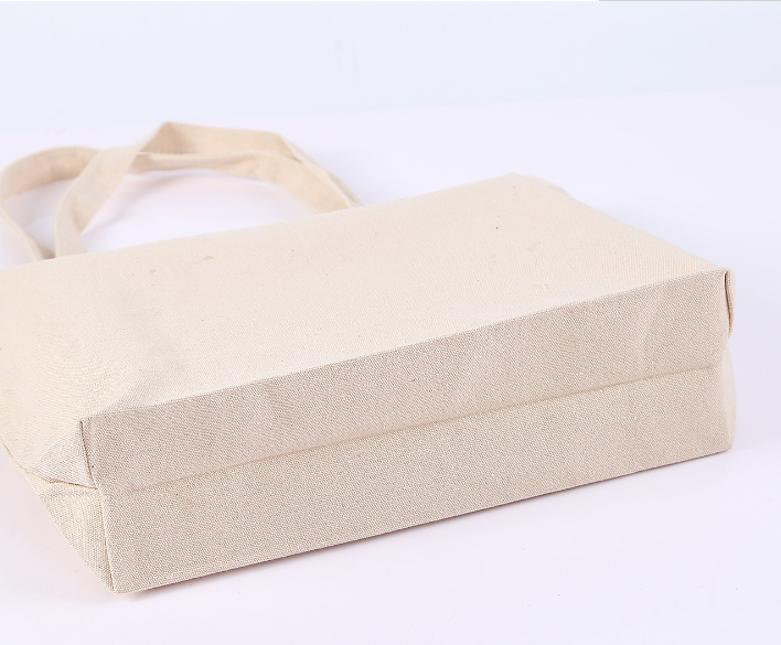 Canvas Fabric Organic Tote Cotton Grocery Bag Women Shopping 30cm