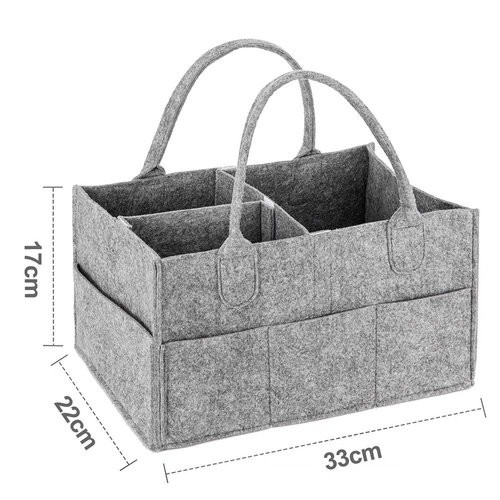 Buy Polyester Grey Foldable Felt Storage Basket With Dividers at wholesale prices