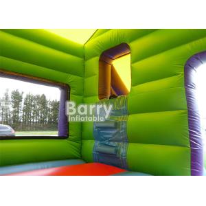 Commercial Jungle Theme Giant Inflatable Combo Tropical Bouncer With Slide