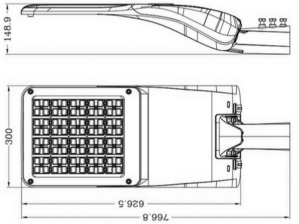 140lm/w 120W LED Street Lighting Meanwell Driver Luxeon 5050 Aluminum Lamp Body