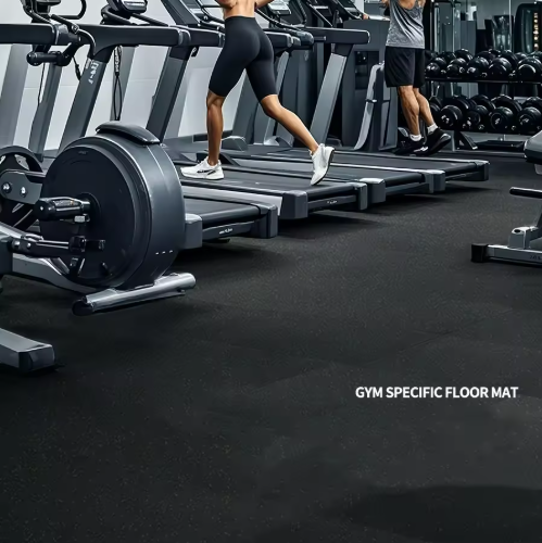 High-Density EPDM Rubber Gym Flooring Tiles with 60-70 ShoreA Hardness and 1.0g