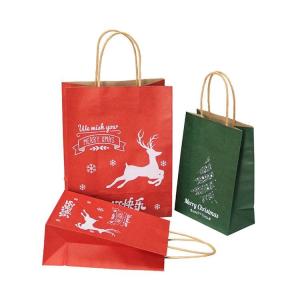China Biodegradable Merry Christmas Gift Packaging Bags Custom Print on sale