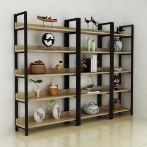 Quality Store Metal Frame Wood Shelves Environmental Friendly Painting Exhibition for sale