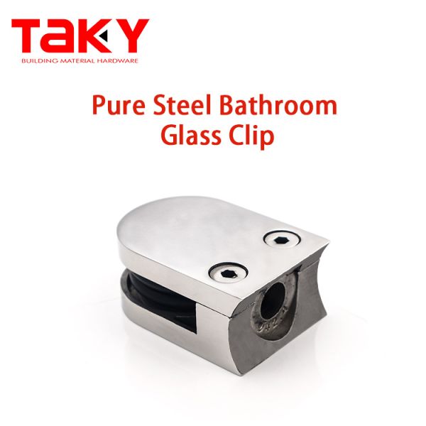 Stainless Steel Wall Mount Bathroom Shower Glass Clamp Square Corner Clip Heavy Duty