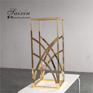 ZT-429G New design shiny gold metal flower stands for floor aisle wedding