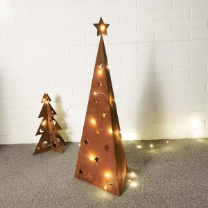 500mm Christmas Metal Garden Ornaments Corten Garden Ornaments With LED