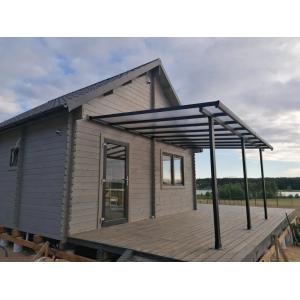 9m2 Sun Shelter Garden Wall Mounted DIY Patio Cover Aluminum Sunshade Outdoor Gazebo Patio Cover Canopy Awnings Black