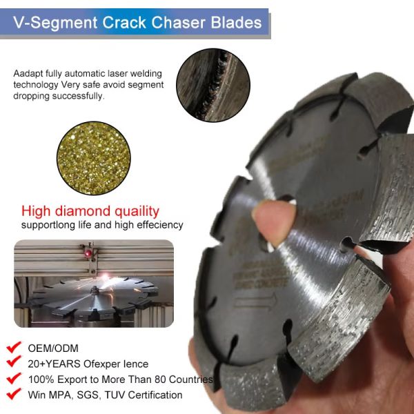 Buy Fast Cutting Crack Chasing Diamond Blades For Hard Granite , V Groove Saw Blade at wholesale prices