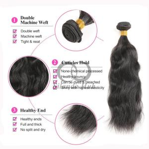 Natural Black Natural Wave Remy Human Hair Bundles Sew In Weave Bundles