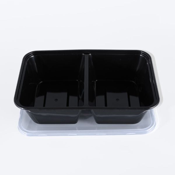 2 Compartment Disposable Plastic Food Containers Disposable PP Lunch Box
