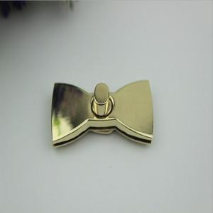 Quality Simple custom shiny gold butterfly bow pattern zinc alloy fashion locks for purse for sale