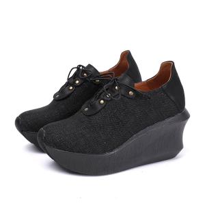 S153 Factory personalized side zipper leather platform high heel sandals ethnic