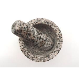 Culinary Stone Mortar And Pestle , Deep Granite Mortar And Pestle Diameter 9 cm