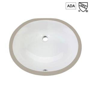 White Oval Undermount Bathroom Sinks Ada Compliant 19 Inches Underground
