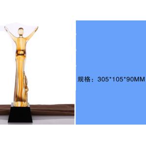 Custom Logo Colored Glaze Trophy Cup , Black Crystal Base Custom Award Trophies