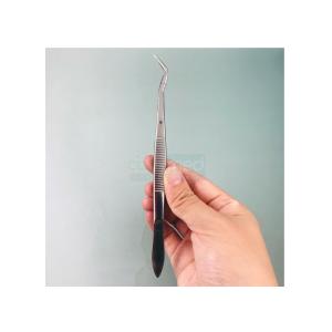 Thumb Operating Stainless Steel Medical Tweezers Serrated Surgical Professional