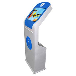 Queue Self Service Ticketing Kiosk Terminal 19Inch Floor Standing 1.5mm steel