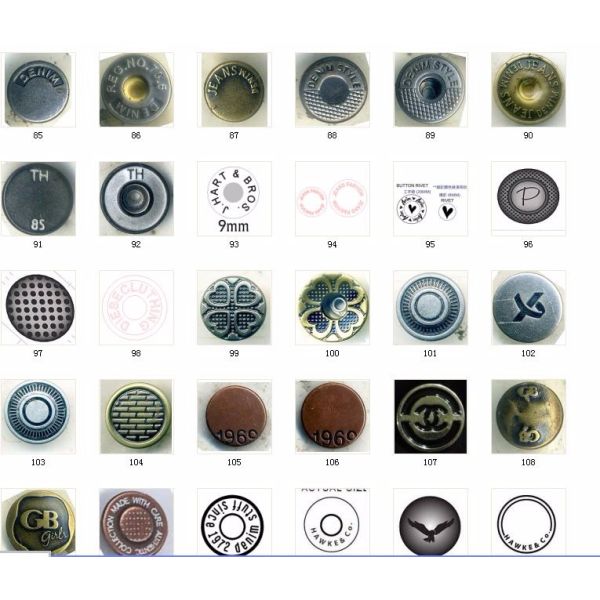 wholesale Custom Logo 17MM 20MM Iron Stainless steel Brass Jeans Button Bottons