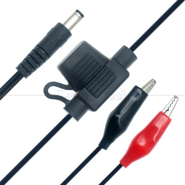 12V DC 5.5X2.1mm to Alligator Clips Fuse Power Cable for Trail Camera