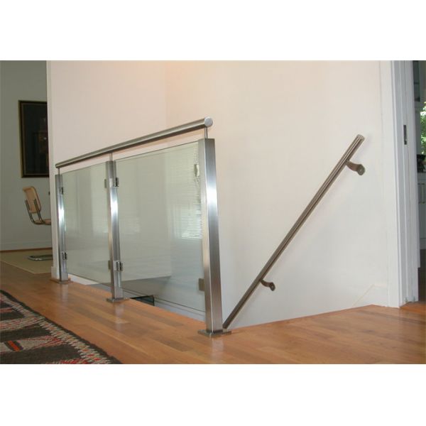 Interior Glass Stair Balustrade Systems Wood Handrail With Good View Of Outside