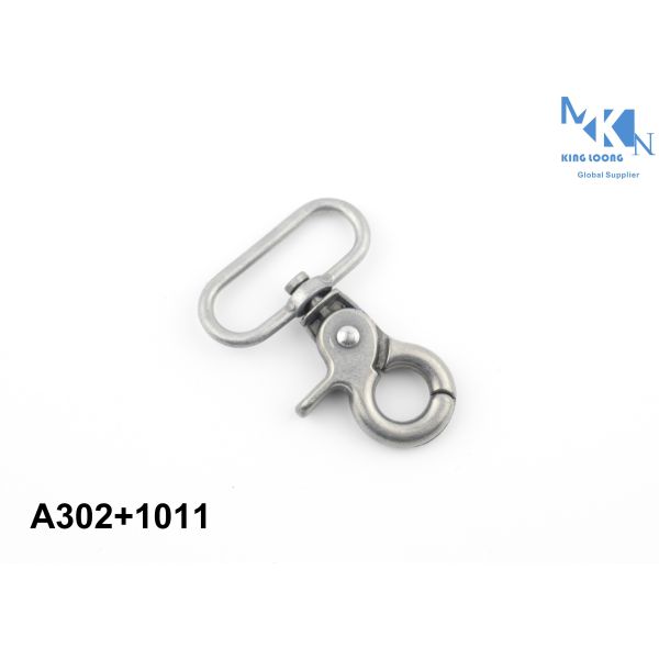 Buy Flexible Swivel Clasp Hooks / Small Spring Snap Hook Silver Surface at wholesale prices