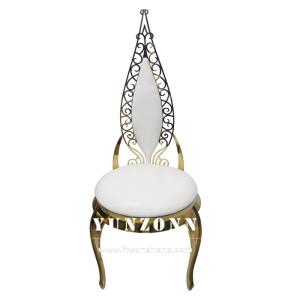 China Gold Stainless Steel Commercial Wedding Banquet Chair Leather Velvet on sale