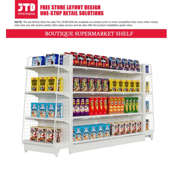 Metal Supermarket Shelving Gondola Rack 30-100kg Capacity Customizable