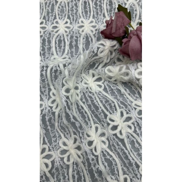 Leafy Corded Lace Fabric Luxary Breathe and Elegent Wedding Party Lace Fabric