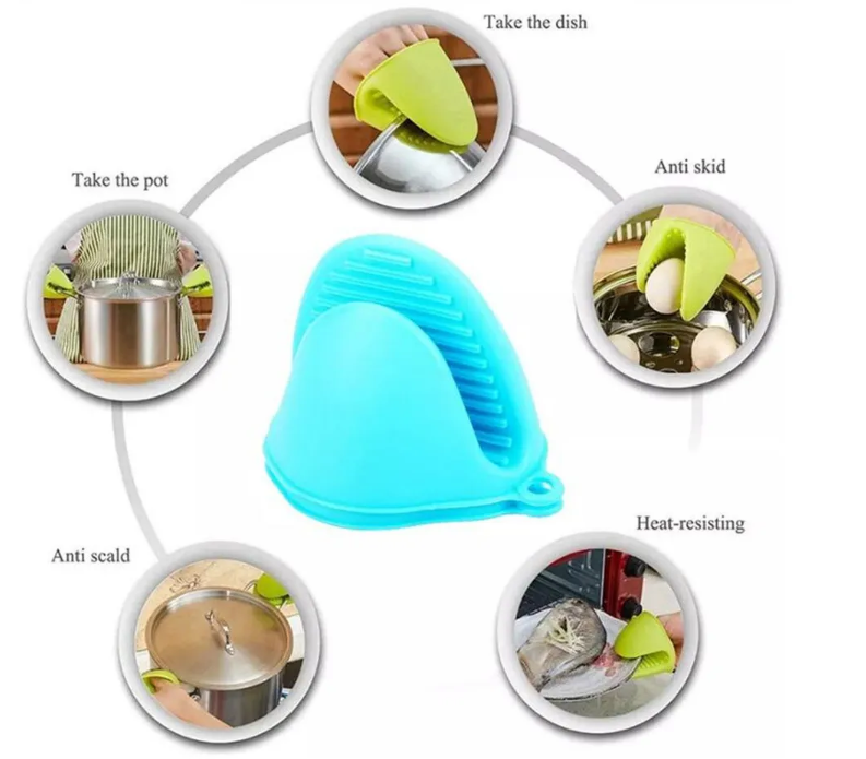 Food Grade Silicone Oven Mitt Heat Resistant Mini Pot Holder for Baking Cooking Accessories