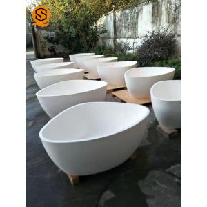 Solid Surface Artificial Stone Bathtub Oval Freestanding Soaking Tub