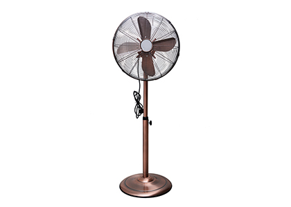 16 '' Retro Metal Construction Standing Oscillating Fan With 100% Full Copper Fan Motor