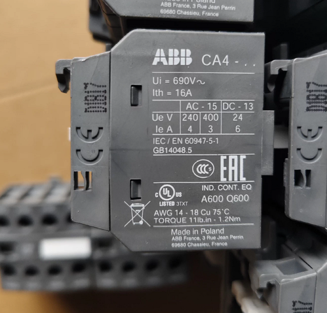 ABB CA4-22E Thermal Overload Relay with Mechanical Life Exceeds One Million