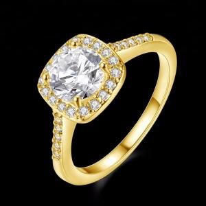 Diamond 18K Gold Plated Rings Size 5 - Size 10 Women Engagement Ring