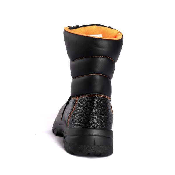 Black Leather Cut Steel Toe Protection Anti Slip Function Action Safety Shoes Shock Proof