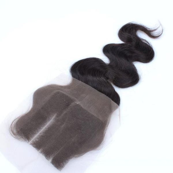 Unproducssed Peruvian Hair 3 Part Natural Color Body Wave 4*4 Lace Closure