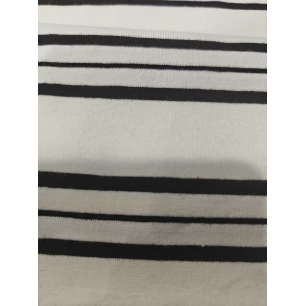 Striped Knit Fabric 95% Cotton 5% Spandex for Casual Wear