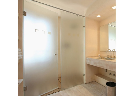 Safety Frosted Tempered Glass , Frameless Sliding Glass Thickness Customized