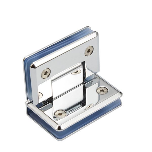 Chrome Finish Glass Hinges and Clamps for Heavy Duty Frameless Bathroom