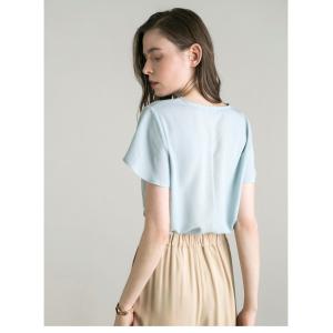 V Neck Short Sleeve Summer Blouse