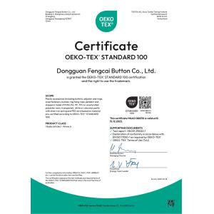 Dongguan Fengcai Button Co., Ltd. Certifications