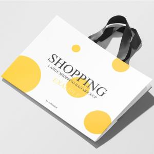 Custom Private Logo Printed Black Large Personalized Luxury Shopping Tote Gift