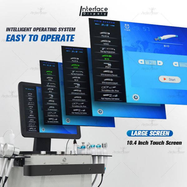 13 In 1 Water Oxygen Jet Peel Machine 250VA Hydrafacial Dermabrasion Device