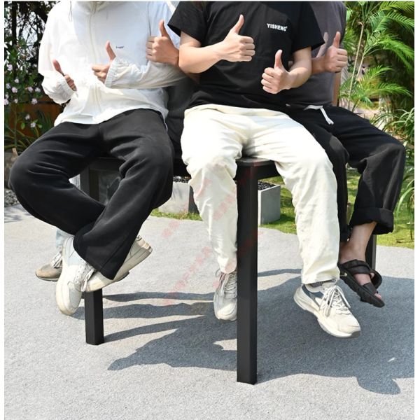 Outdoor Table And Chair Set Made Of Black Aluminum Alloy