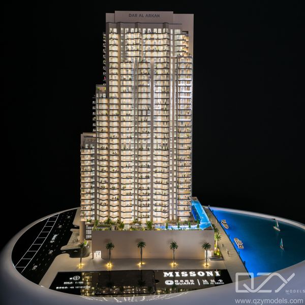 Dubai Missoni Residencial Architectural Physical Model Laser Cut DAR GLOBAL 1