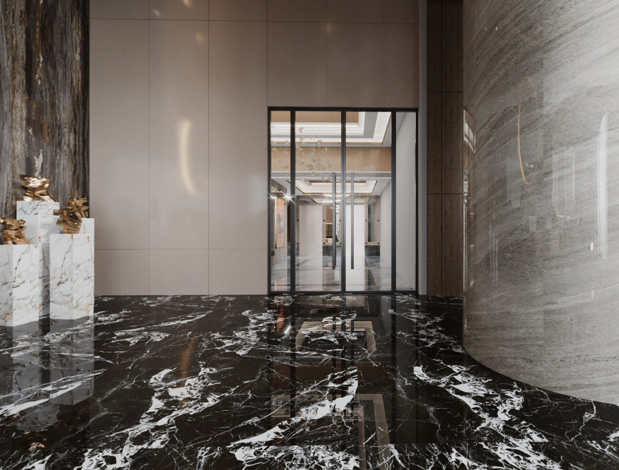 Stylish Green 1000x1000mm Indoor Floor Polished Luxury Stone Tiles For Office 3 Styles