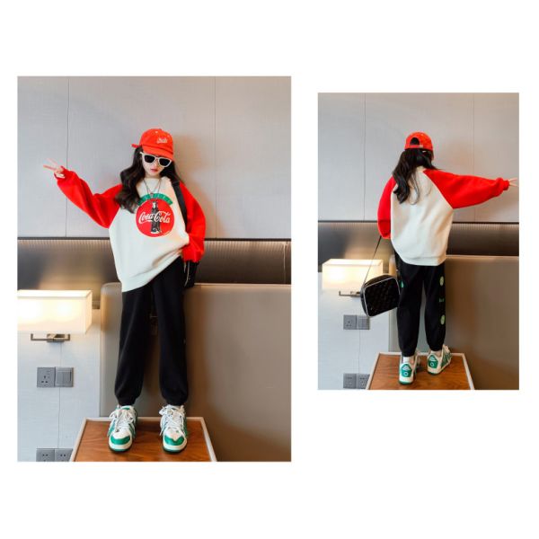 Leisure Childrens Spring Clothes Sweatpants Grey Thick Warm