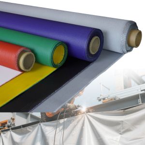 Graphite Coated Splash Proof PU Coated Fiberglass Fabric Welding Blanket in 1m
