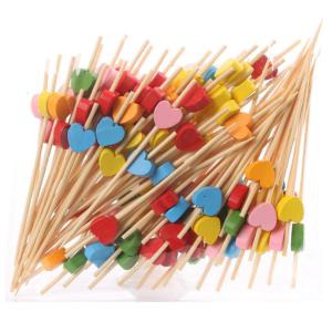 15cm Disposable Bamboo Toothpick Cocktail Stick Heart Shaped